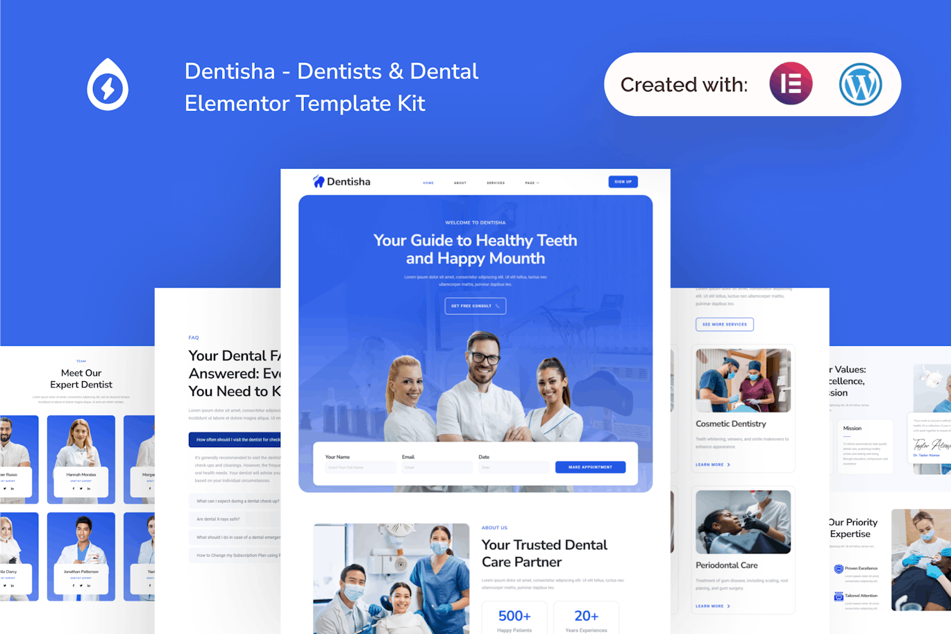 دانلود قالب دندانپزشکی وردپرس Dentisha