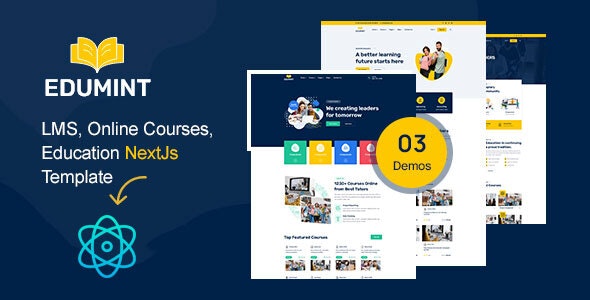 دانلود قالب NextJs آزمون و دوره آنلاین Edumint