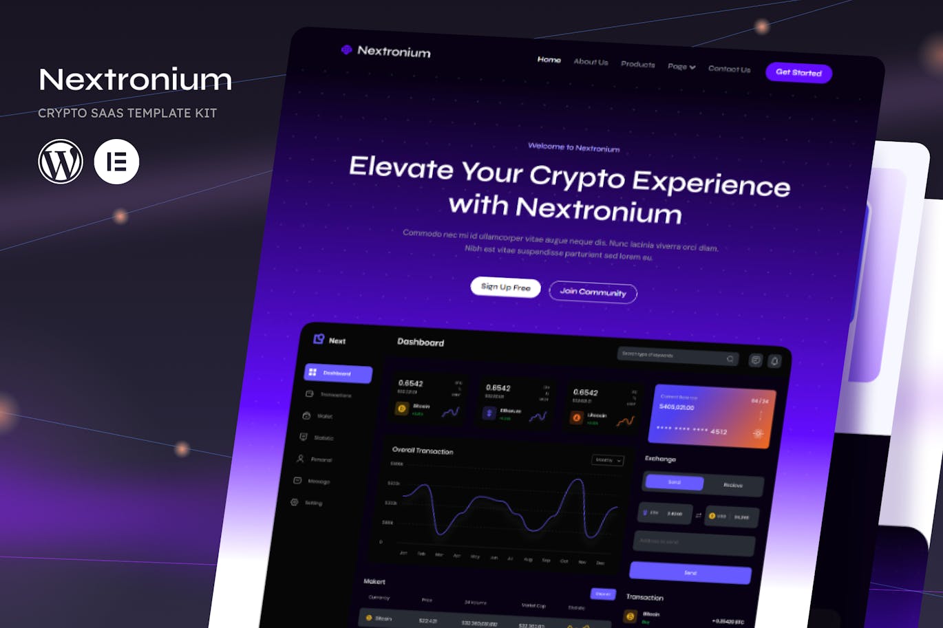 دانلود قالب وردپرس ارز دیجیتال و کریپتو Nextronium