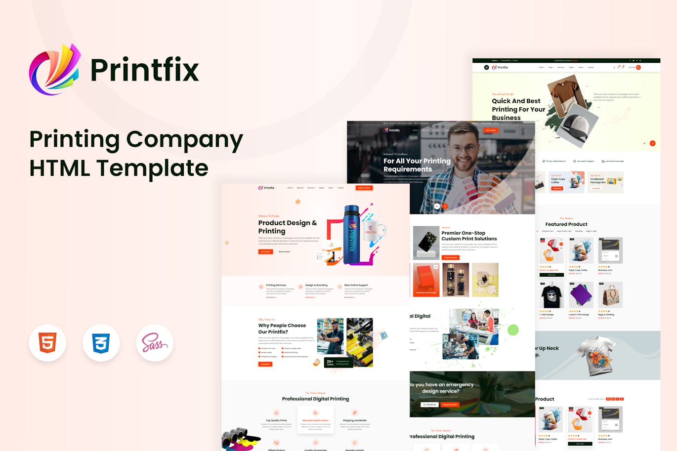 دانلود قالب HTML5 خدمات چاپ Printfix