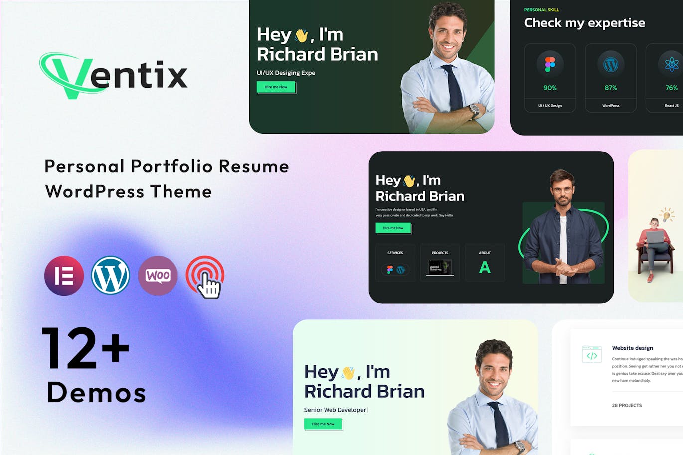 دانلود قالب وردپرس نمونه کار Ventix