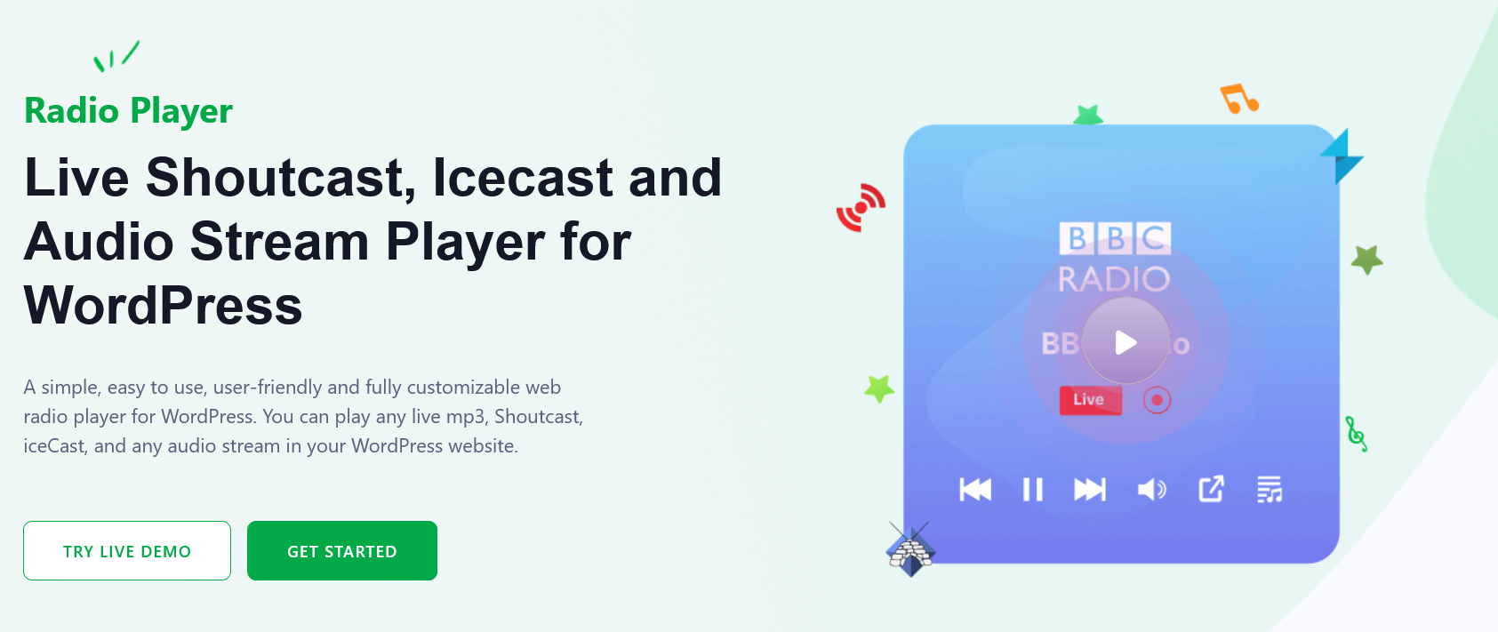 دانلود افزونه وردپرس Radio Player PRO