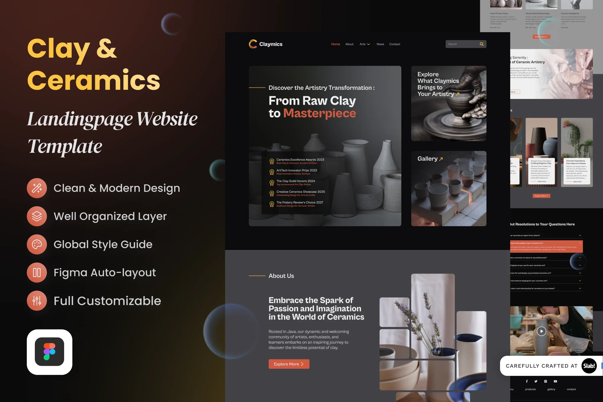 Clay & Ceramics Landing Page Website Template
