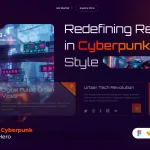Leath – LMS Online Education Course Website دانلود رابط کاربری Cywero - Cyberpunk Website Hero
