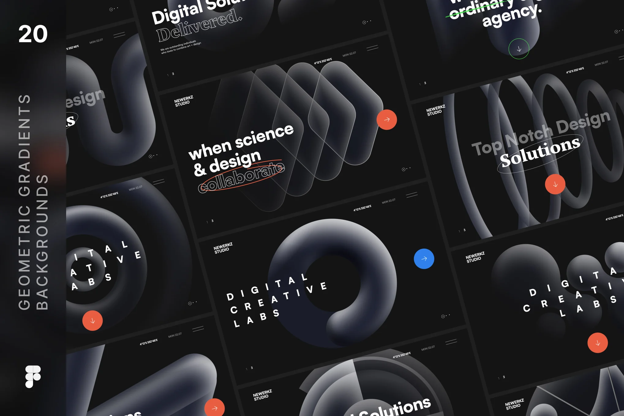 دانلود رابط کاربری Figma Geometric Gradients