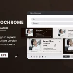 رابط کاربری Monochrome Black White Email Signature