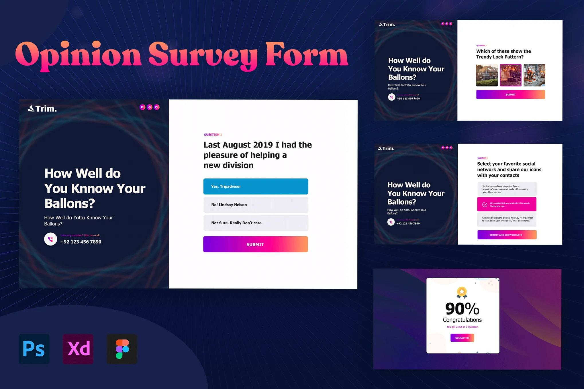 دانلود رابط کاربری Opinion Survey Form Template