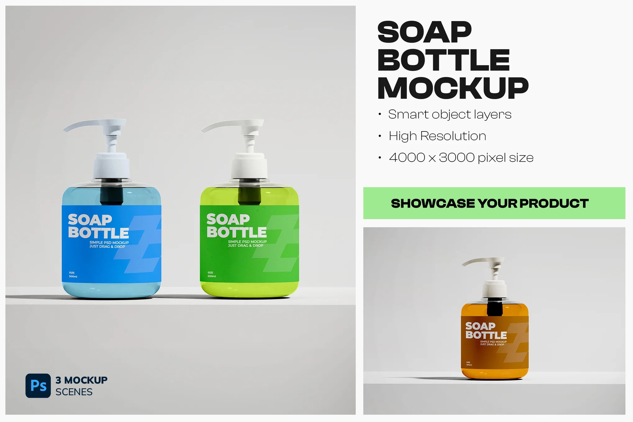 دانلود موکاپ لایه باز Soap Bottle Mockup