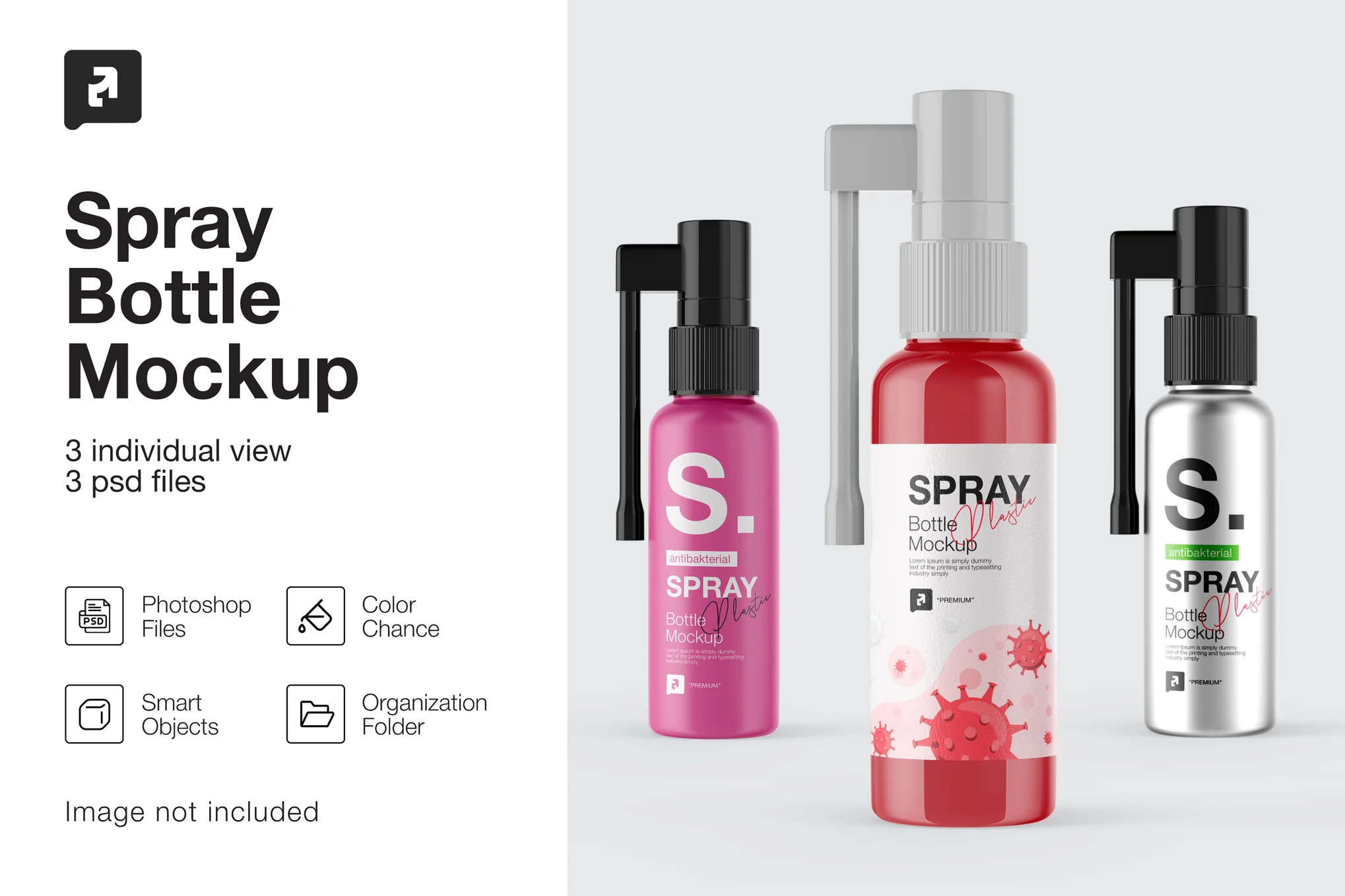 دانلود موکاپ لایه باز Spray Bottle Mockup