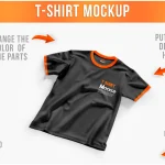 دانلود موکاپ لایه باز T-shirt Mockup Perspective View