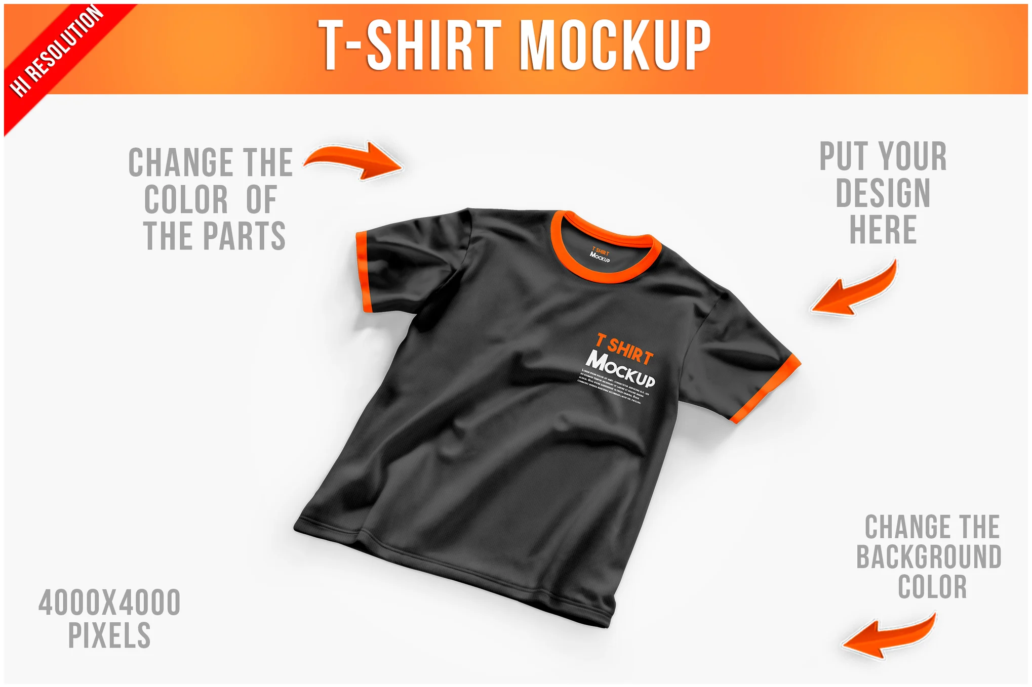 دانلود موکاپ لایه باز T-shirt Mockup Perspective View