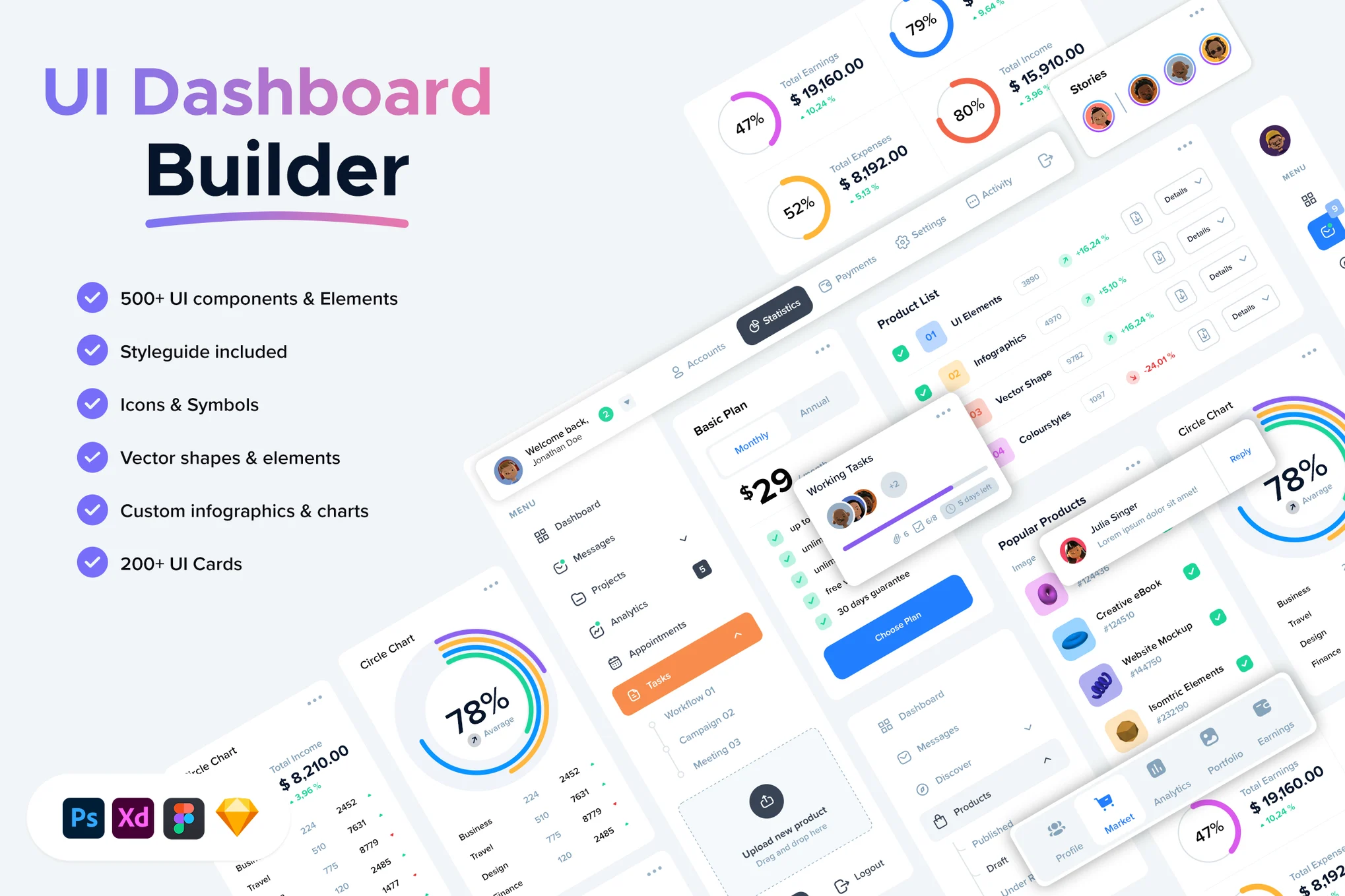 دانلود رابط کاربری UI Dashboard Builder