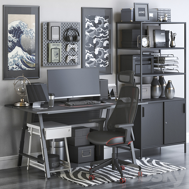 دانلود فایل سه بعدی میز کار Workplace