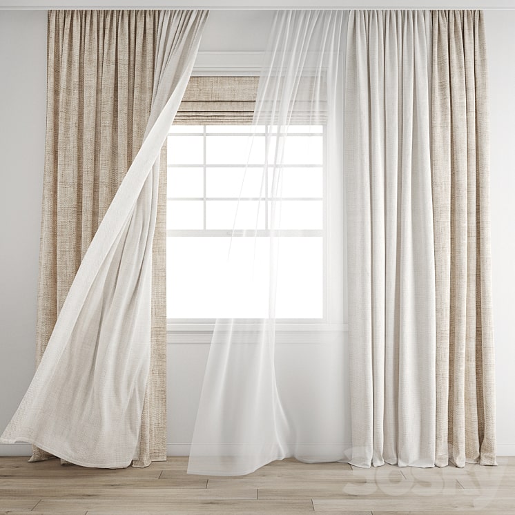 دانلود فایل سه بعدی Curtain 640/Wind blowing effect 16