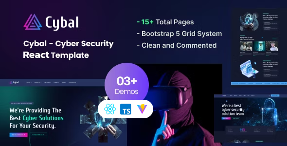 دانلود قالب React js امنیت سایبری Cybal