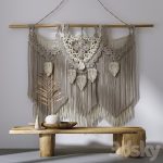 دانلود فایل سه بعدی Decorative set with panels Macrame