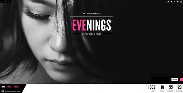 دانلود قالب Evenings || Responsive Coming Soon Page