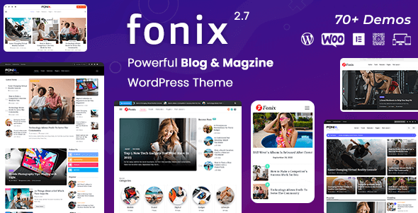 قالب مجله خبری و وبلاگ مدرن وردپرس فونیکس Fonix