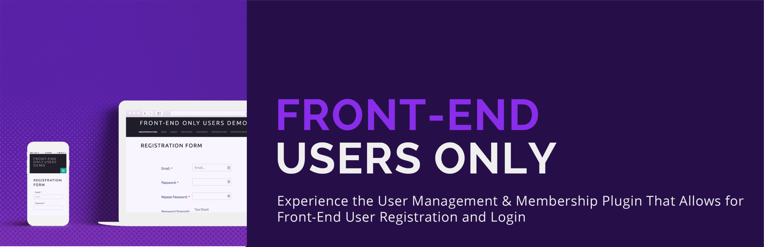 دانلود افزونه مدیریت کاربران وردپرس Front End Only Users