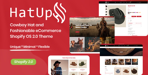 قالب شاپیفای فروشگاه کلاه و پوشاک HatUp