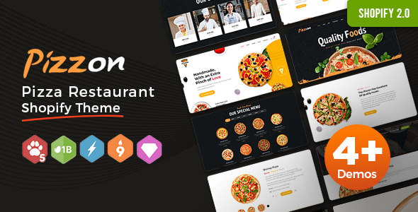دانلود قالب فروشگاهی رستوران و فست فود شاپیفای Pizzon