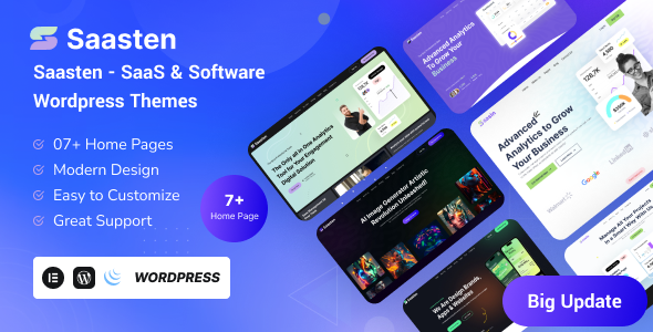 قالب صفحه فرود وردپرس Saasten + نسخه HTML
