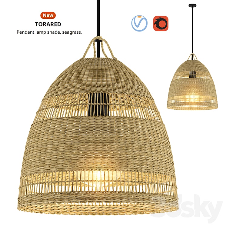 فایل سه بعدی TORARED pendant Lamp shade for IKEA