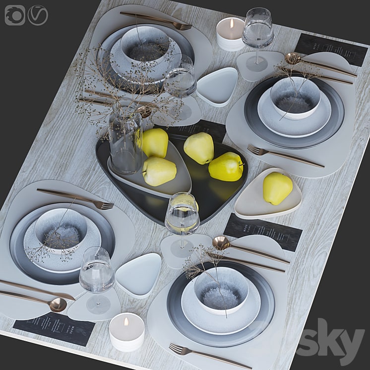 Table setting 70-min دانلود فایل سه بعدی Table setting 70
