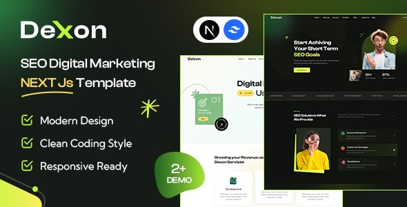 دانلود قالب NextJs خدمات سئو Dexon