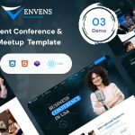 دانلود قالب ری اکت مدیریت رویداد و برگزاری کنفرانس Envens