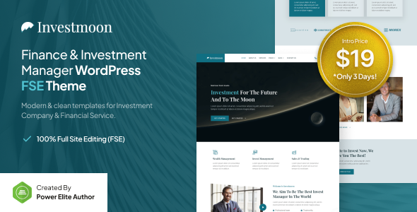 قالب مدیریت مالی و سرمایه گذاری وردپرس Investmoon