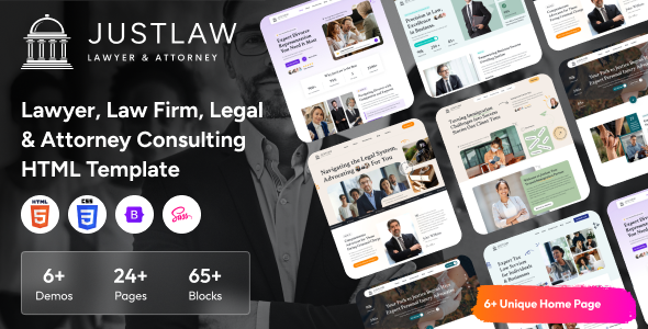 دانلود قالب سایت دفتر اسناد و محضر Justlaw