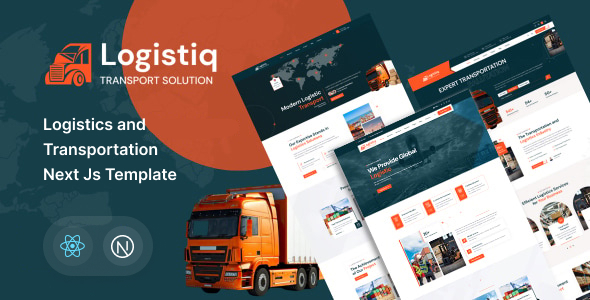 قالب ری اکت شرکت حمل و نقل Logistiq