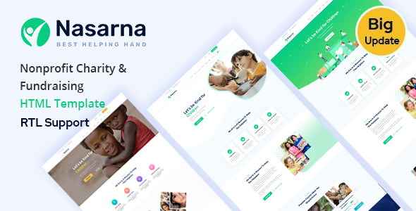 قالب HTML5 راست چین موسسه خیریه Nasarna