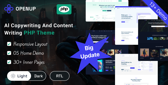 Openup AI Writer and AI Application PHP Template