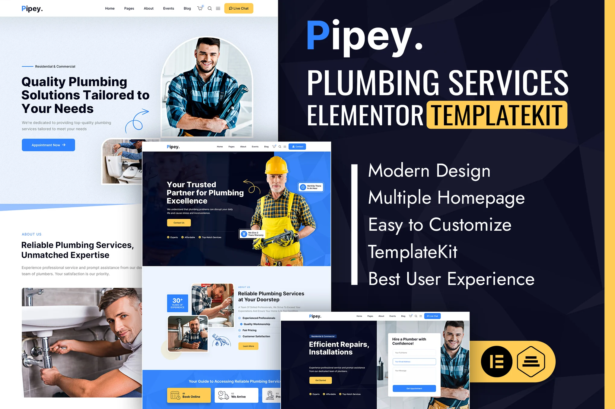 دانلود قالب خدمات لوله کشی المنتور وردپرس Pipey
