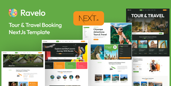 قالب React NextJs گردشگری Ravelo