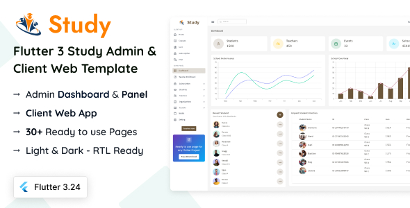 Study - Flutter Courses Admin & Client Template