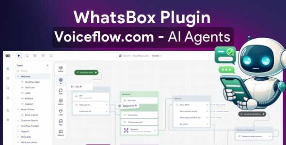 اسکریپت VoiceFlow AI agent for WhatsApp - افزودنی WhatsBox