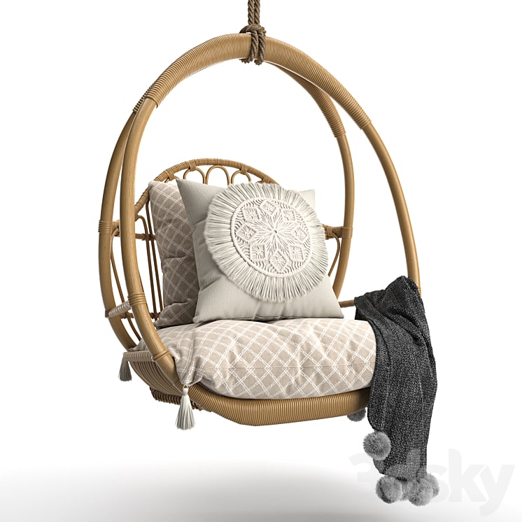 Woven hanging chair-min دانلود فایل سه بعدی Woven hanging chair