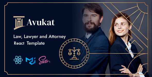 قالب ری اکت وکالت و شرکت حقوقی Avukat