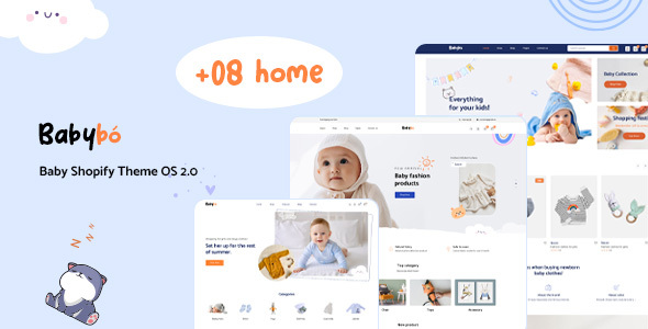دانلود قالب فروشگاه کودک شاپیفای Babybo