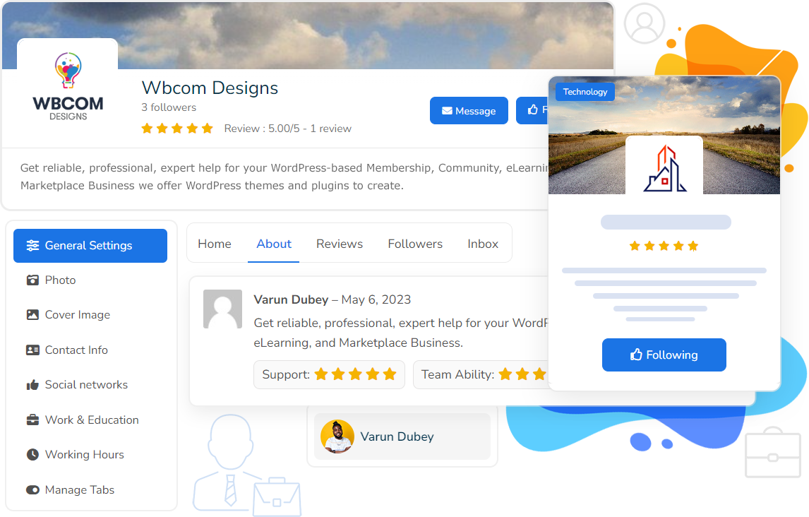 دانلود افزونه وردپرس BuddyPress Business Profile