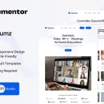 دانلود قالب وردپرس Edhub – پوسته آموزشی راست چین وردپرس Ezuumz - Video Conferencing & Webinar App Elementor Template Kit