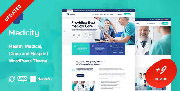 دانلود قالب پزشکی وردپرس Medcity