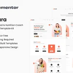 دانلود قالب طراحی داخلی المنتور وردپرس Laviza Noura - Healthy Food & Nutrition Coach Elementor Template Kit