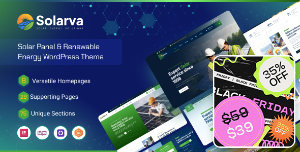 قالب محیط زیست و انرژی پاک وردپرس Solarva