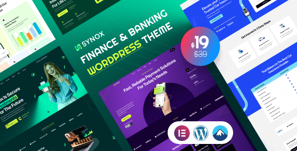 قالب شرکتی خدمات مالی و بانکی وردپرس Synox