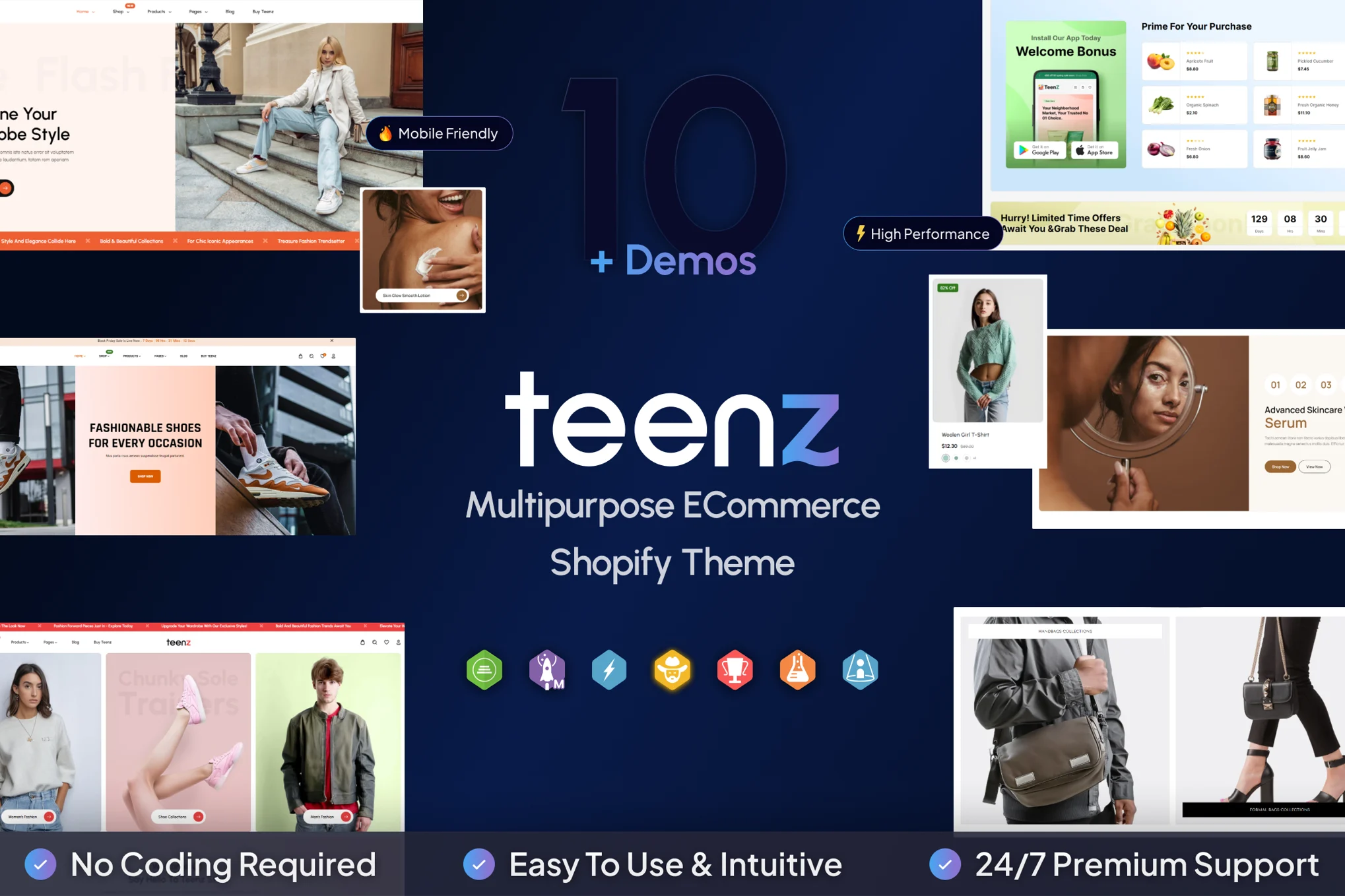 دانلود قالب چند منظوره و فروشگاهی شاپیفای Teenz