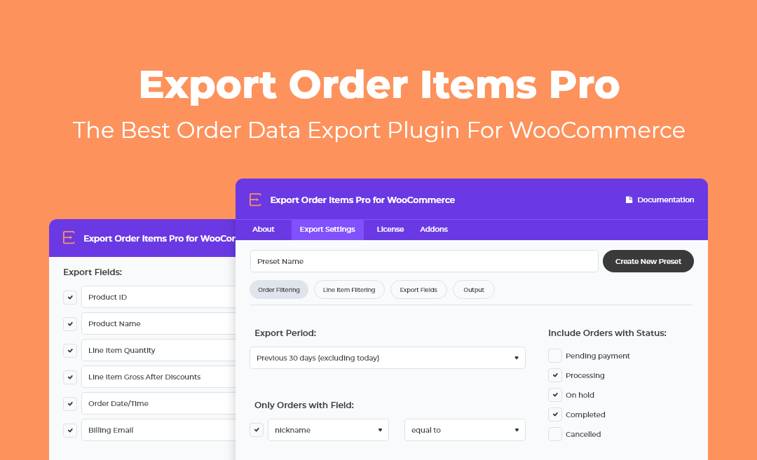 دانلود افزونه ووکامرس Export Order Items Pro